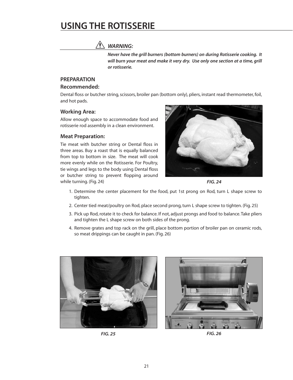 Using the rotisserie | DCS BGB36-BQAR User Manual | Page 22 / 42