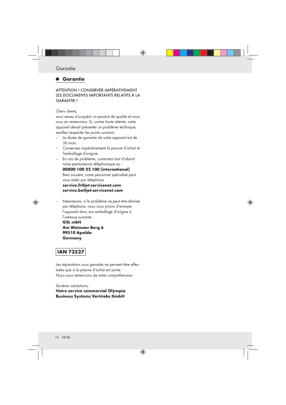 Garantie | United Office Strip Cut Shredder User Manual | Page 10 / 29