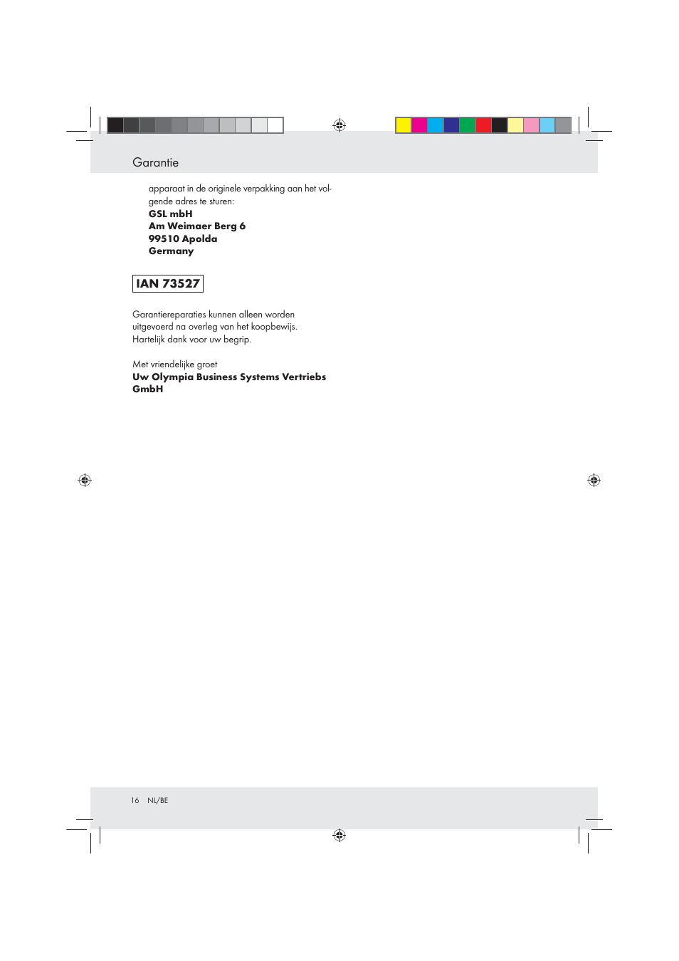 Garantie | United Office Strip Cut Shredder User Manual | Page 16 / 29