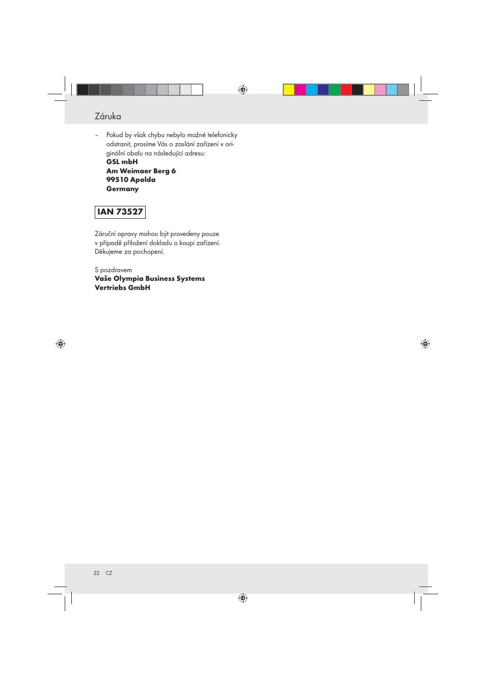 Záruka | United Office Strip Cut Shredder User Manual | Page 22 / 35