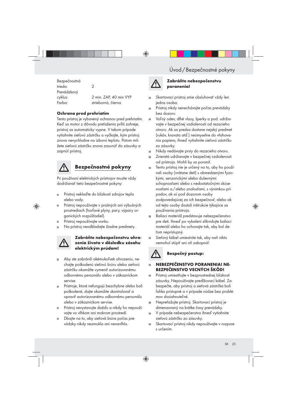 Úvod / bezpečnostné pokyny | United Office Strip Cut Shredder User Manual | Page 25 / 35