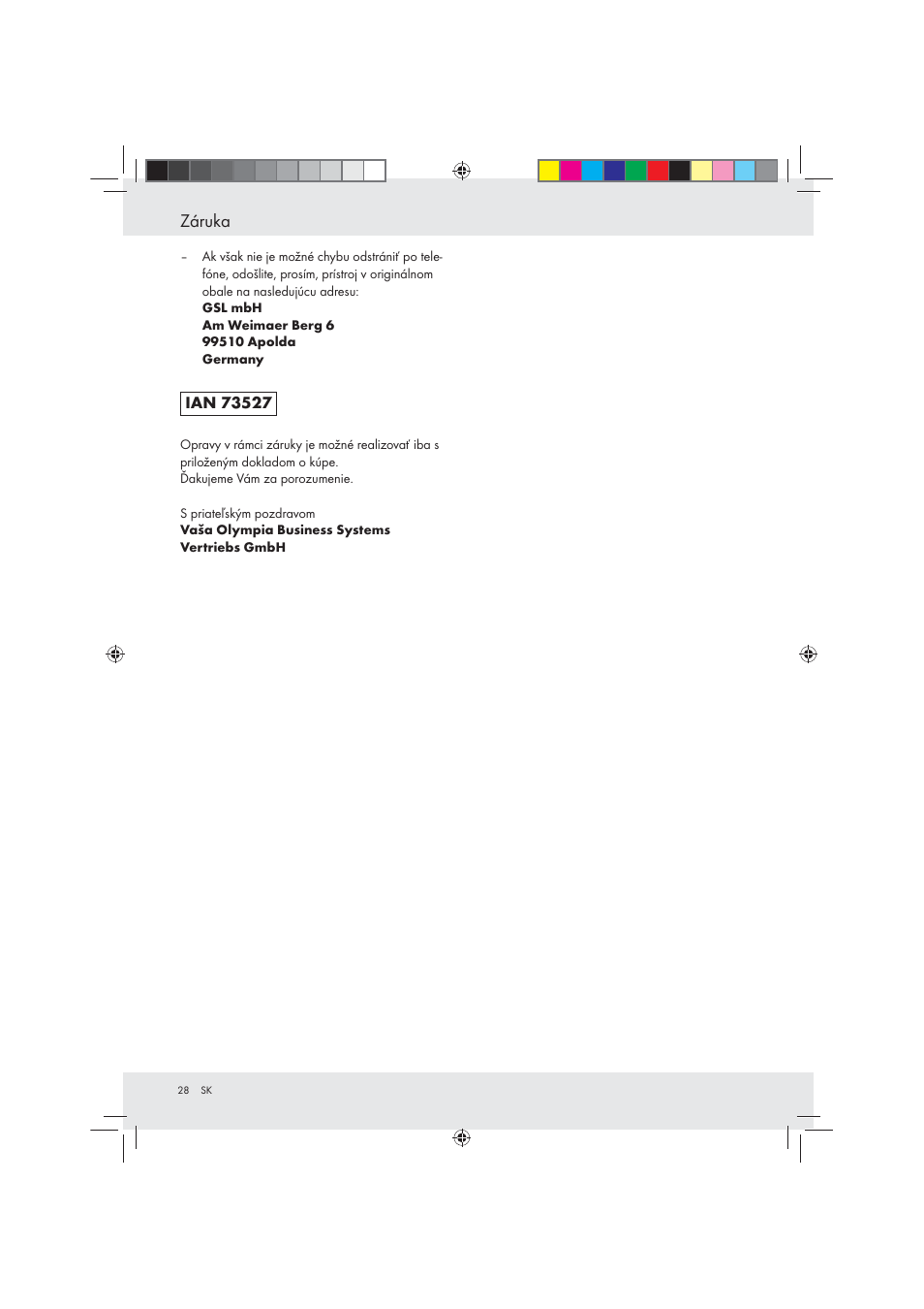 Záruka | United Office Strip Cut Shredder User Manual | Page 28 / 35