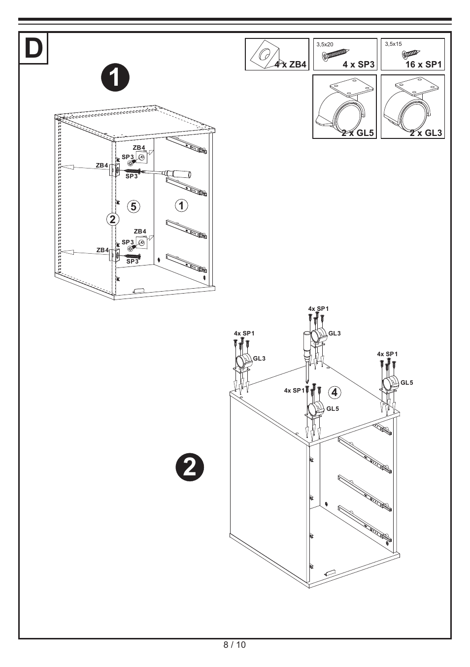 United Office Drawer Cabinet User Manual | Page 8 / 10