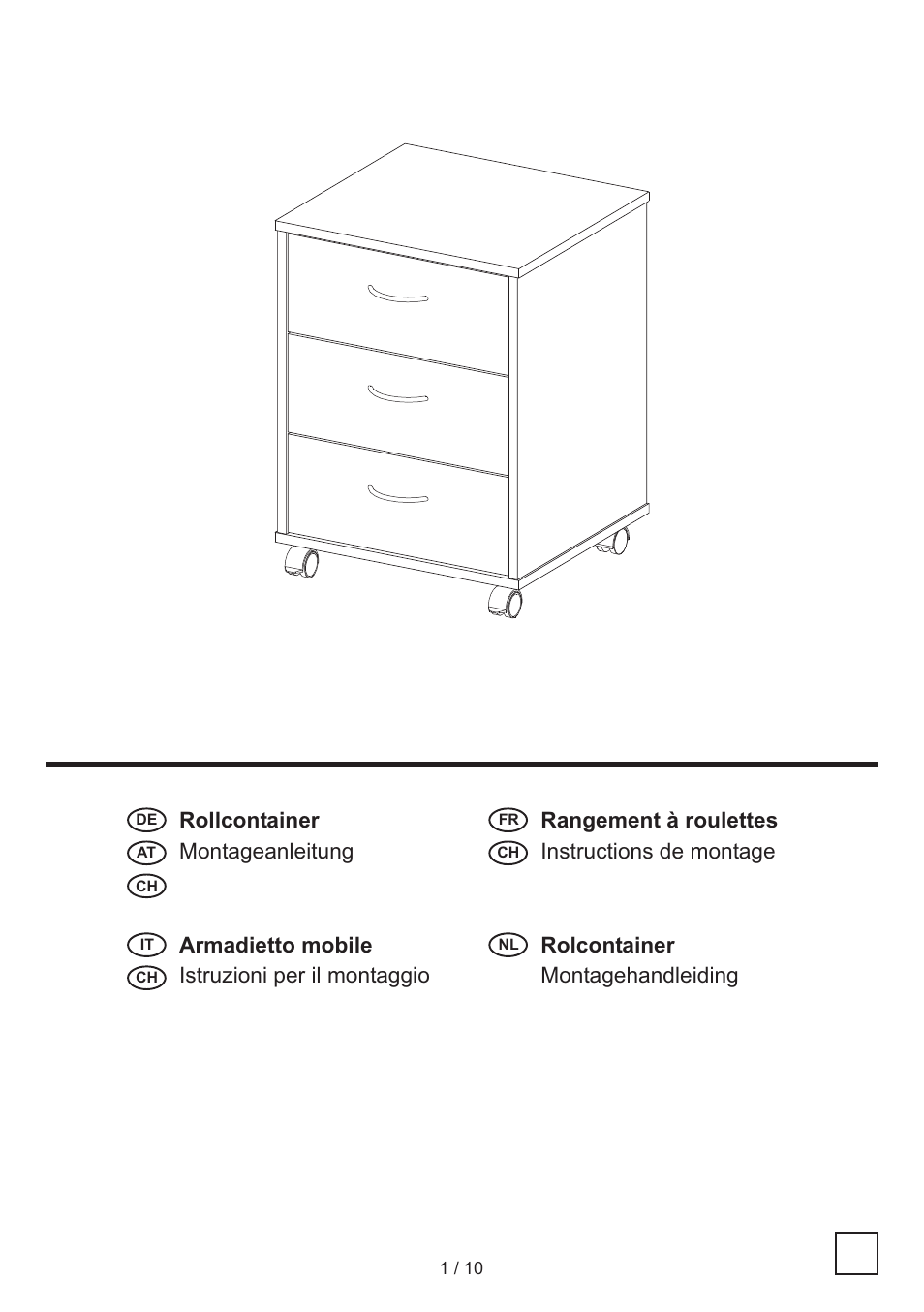 United Office Drawer Cabinet User Manual | 10 pages