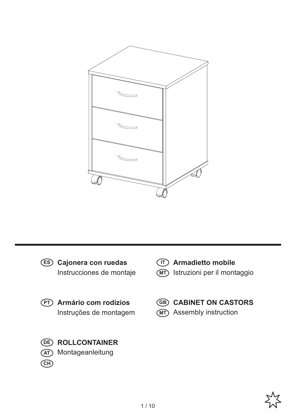 United Office Drawer Cabinet User Manual | 10 pages