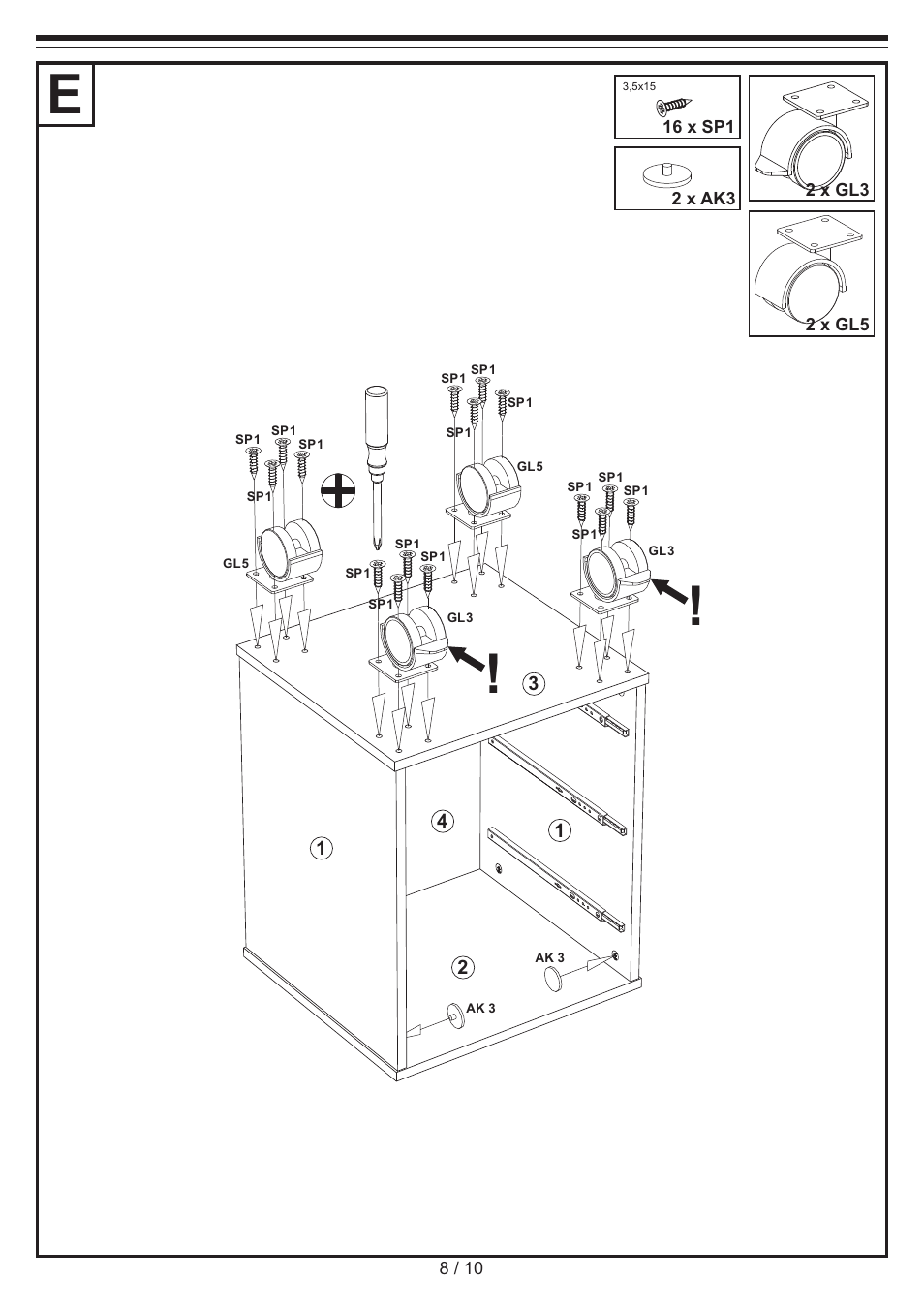 United Office Drawer Cabinet User Manual | Page 8 / 10