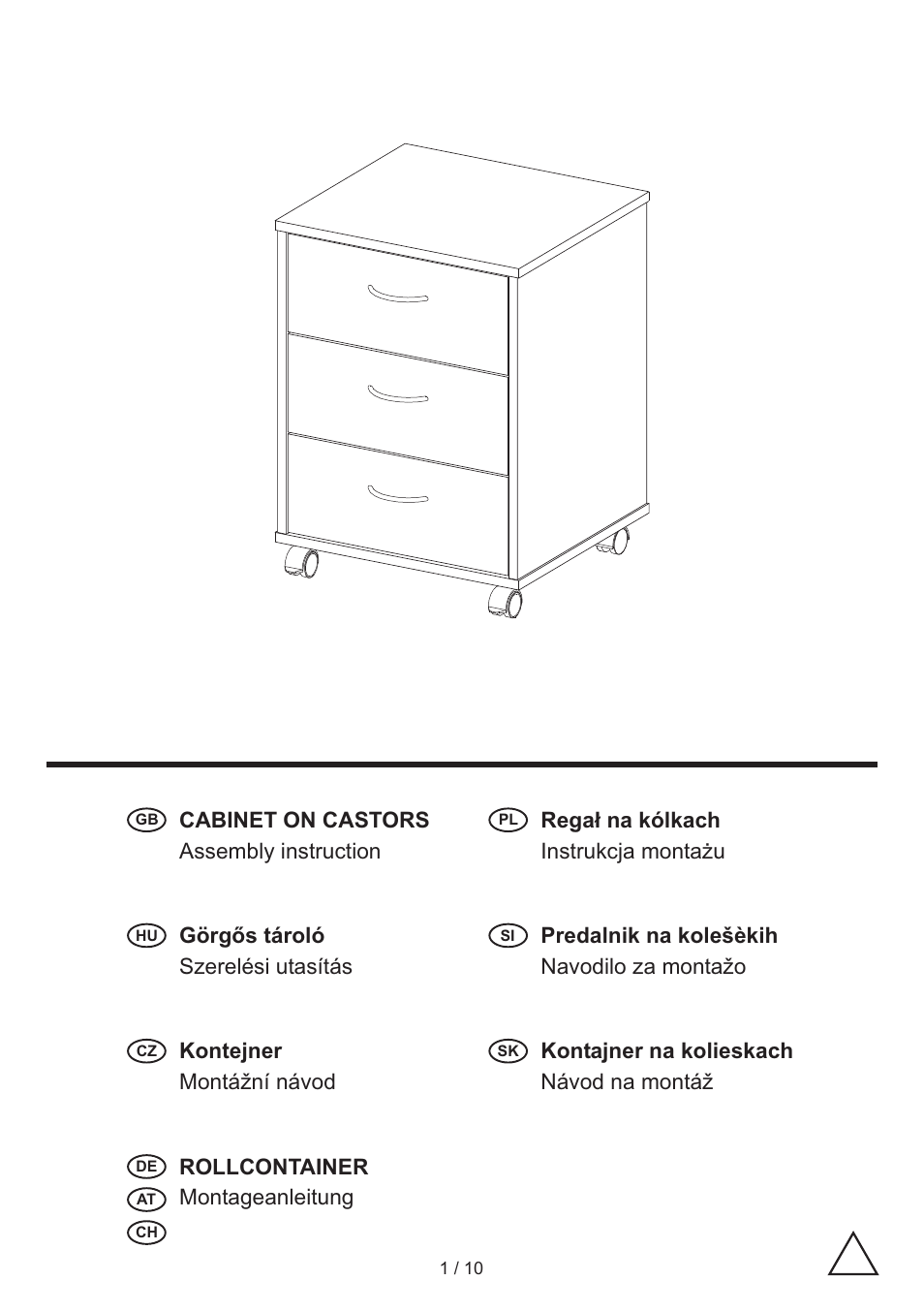 United Office Drawer Cabinet User Manual | 10 pages