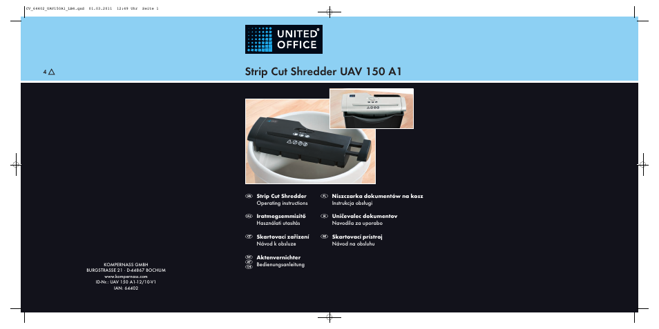 United Office UAV 150 A1 User Manual | 44 pages