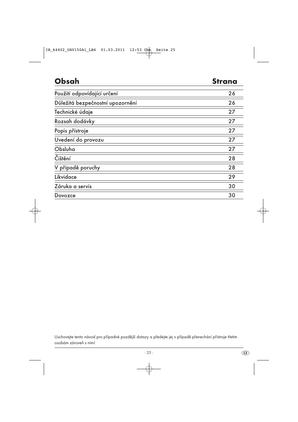 United Office UAV 150 A1 User Manual | Page 27 / 44