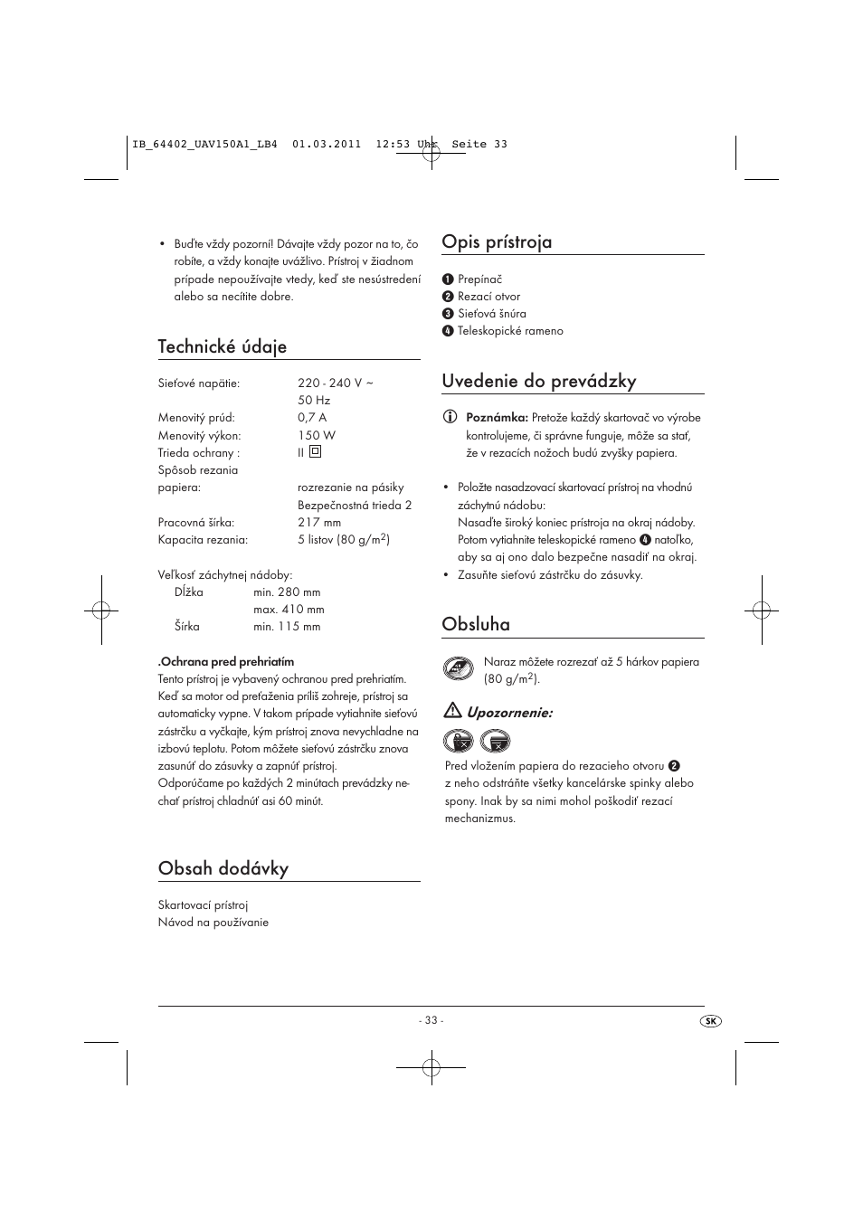United Office UAV 150 A1 User Manual | Page 35 / 44