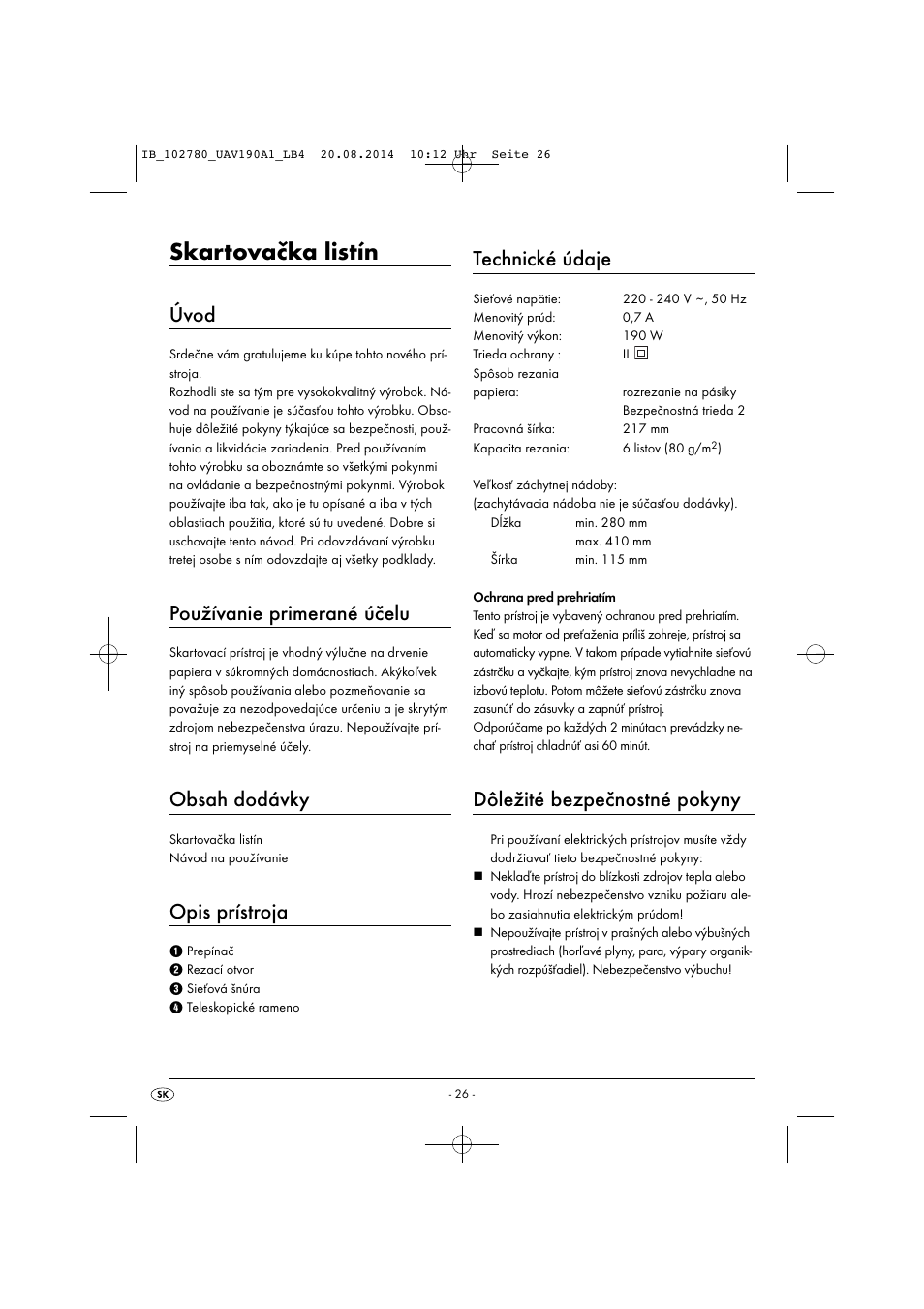 United Office UAV 190 A1 User Manual | Page 29 / 40