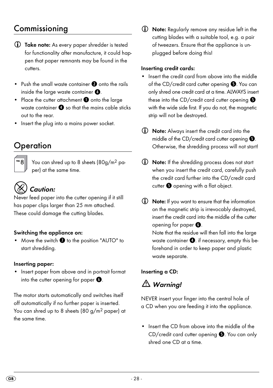 Commissioning, Operation | United Office UAV 220 A2 User Manual | Page 31 / 35