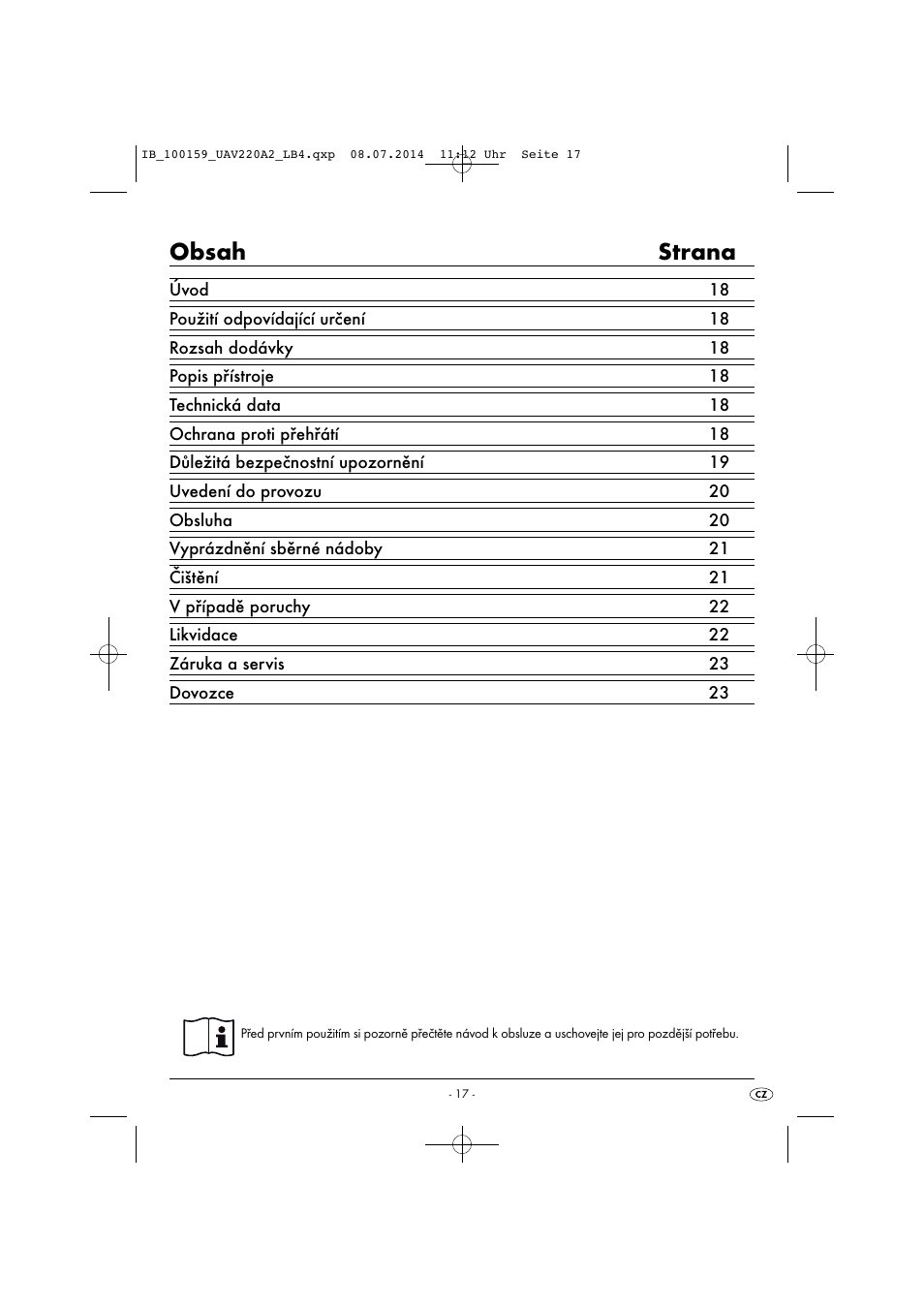 United Office UAV 220 A2 User Manual | Page 20 / 43