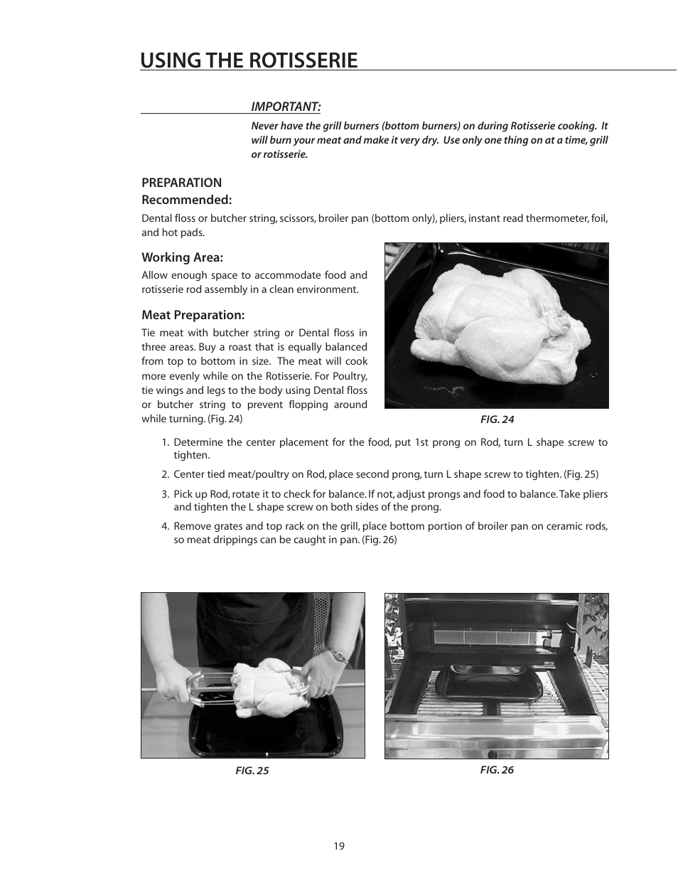 Using the rotisserie | DCS BGB30-BQR User Manual | Page 20 / 38