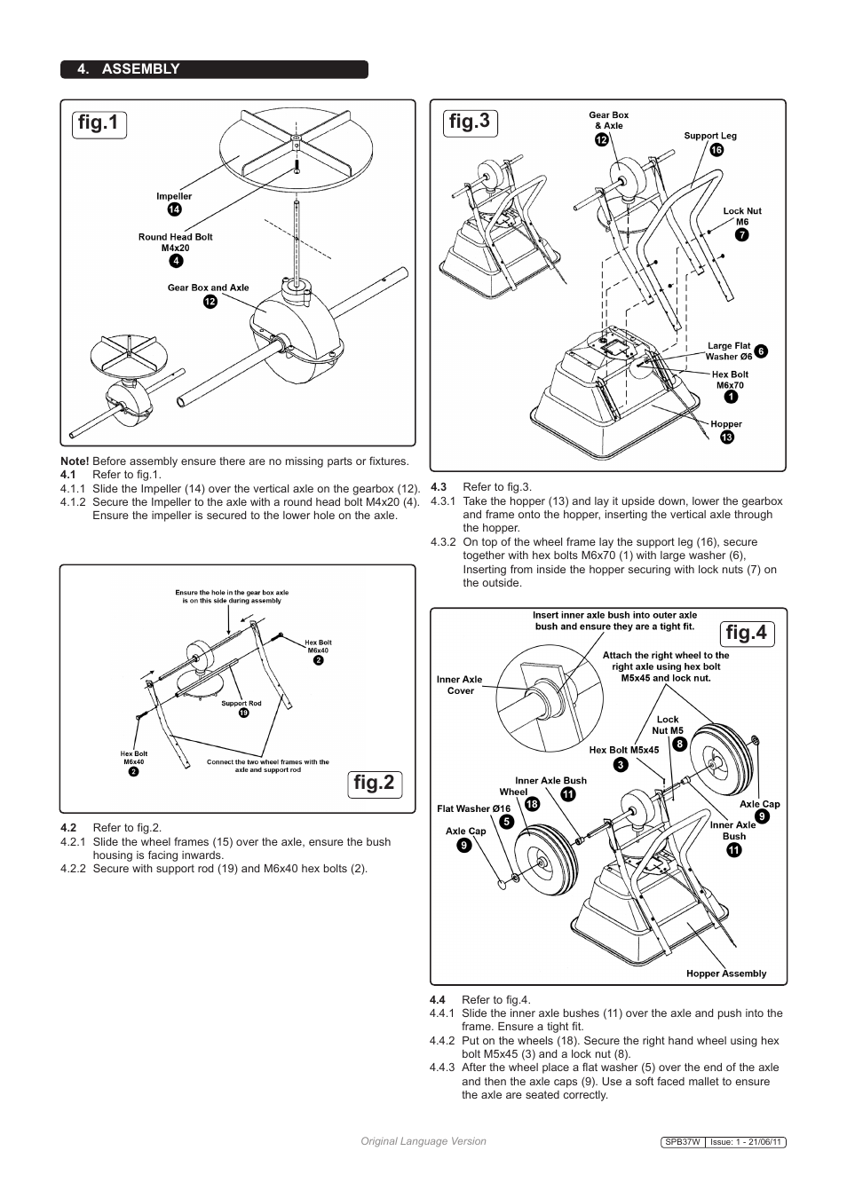 Fig.2 fig.3 fig.4, Fig.4, Fig.1 | Sealey SPB37W User Manual | Page 2 / 4