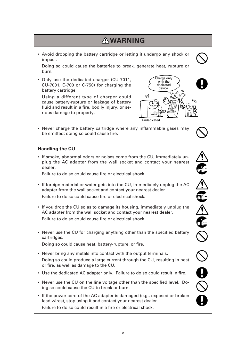 Warning | Denso CU-7011 User Manual | Page 7 / 23