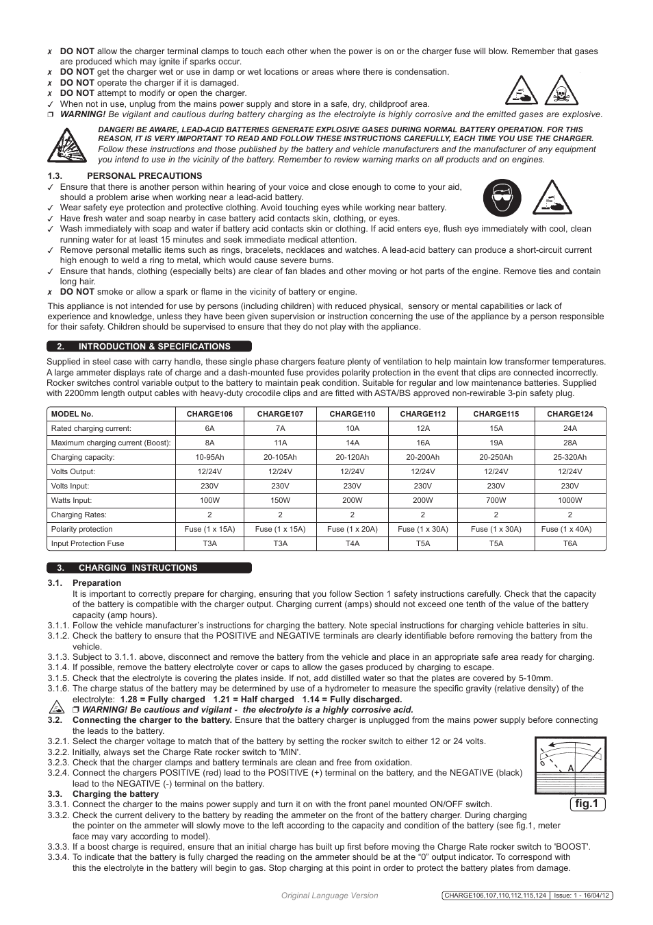 Fig.1 | Sealey CHARGE106 User Manual | Page 2 / 3