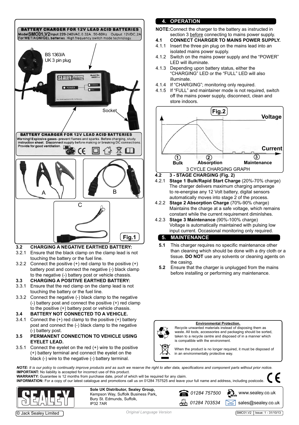 Fig.1, Voltage current, Fig.2 | Sealey SMC01 User Manual | Page 3 / 3