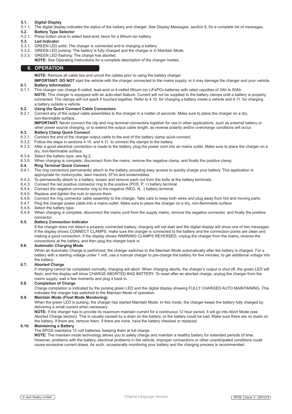 Operation | Sealey SPI3S User Manual | Page 4 / 6
