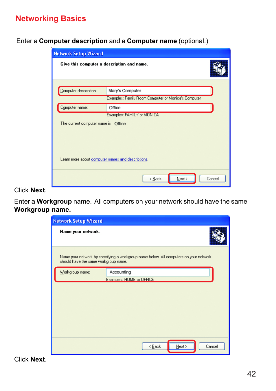 Networking basics | D-Link DI-624 User Manual | Page 42 / 97