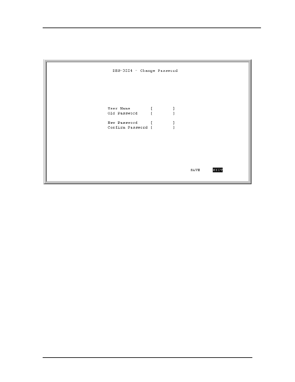 Change password | D-Link DES-3224 User Manual | Page 47 / 75