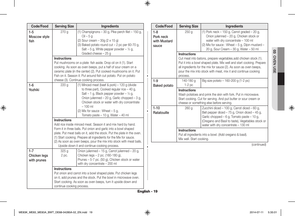 Samsung ME83KRS-2 User Manual | Page 19 / 30