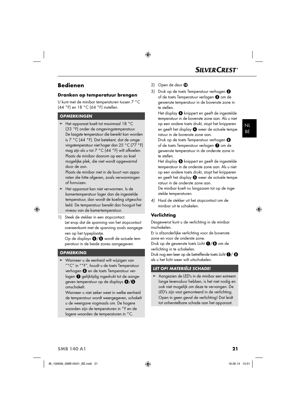 Bedienen | Silvercrest SMB 140 A1 User Manual | Page 24 / 36