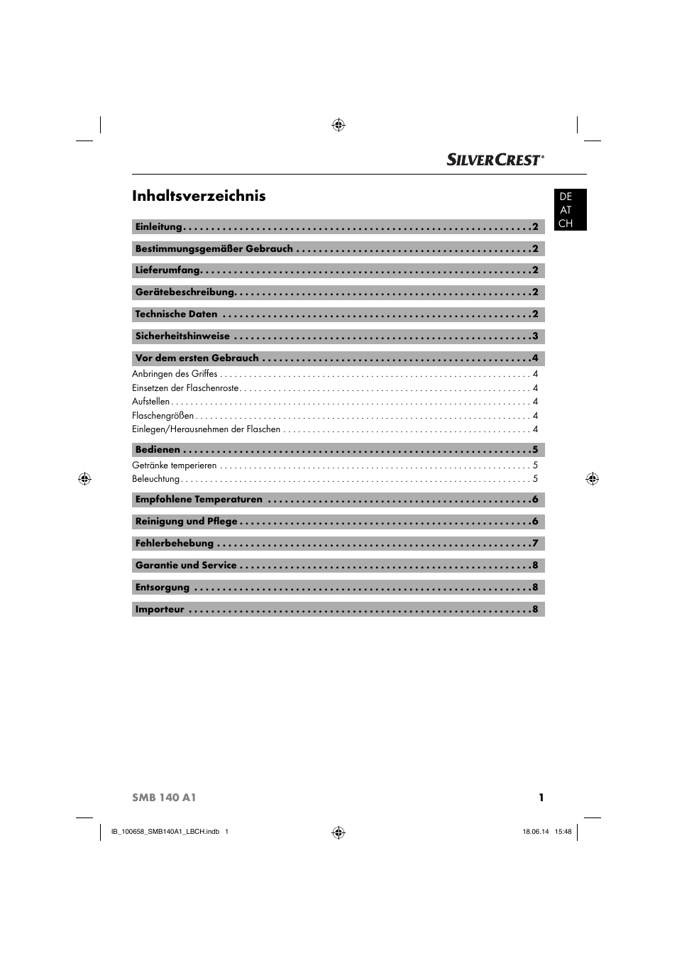 Silvercrest SMB 140 A1 User Manual | Page 4 / 36