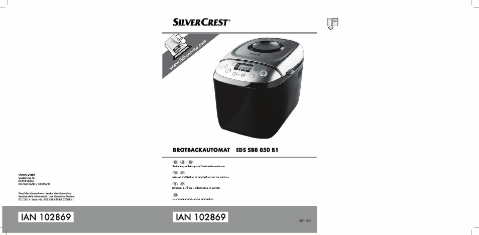 Silvercrest SBB 850 B1 User Manual | 100 pages