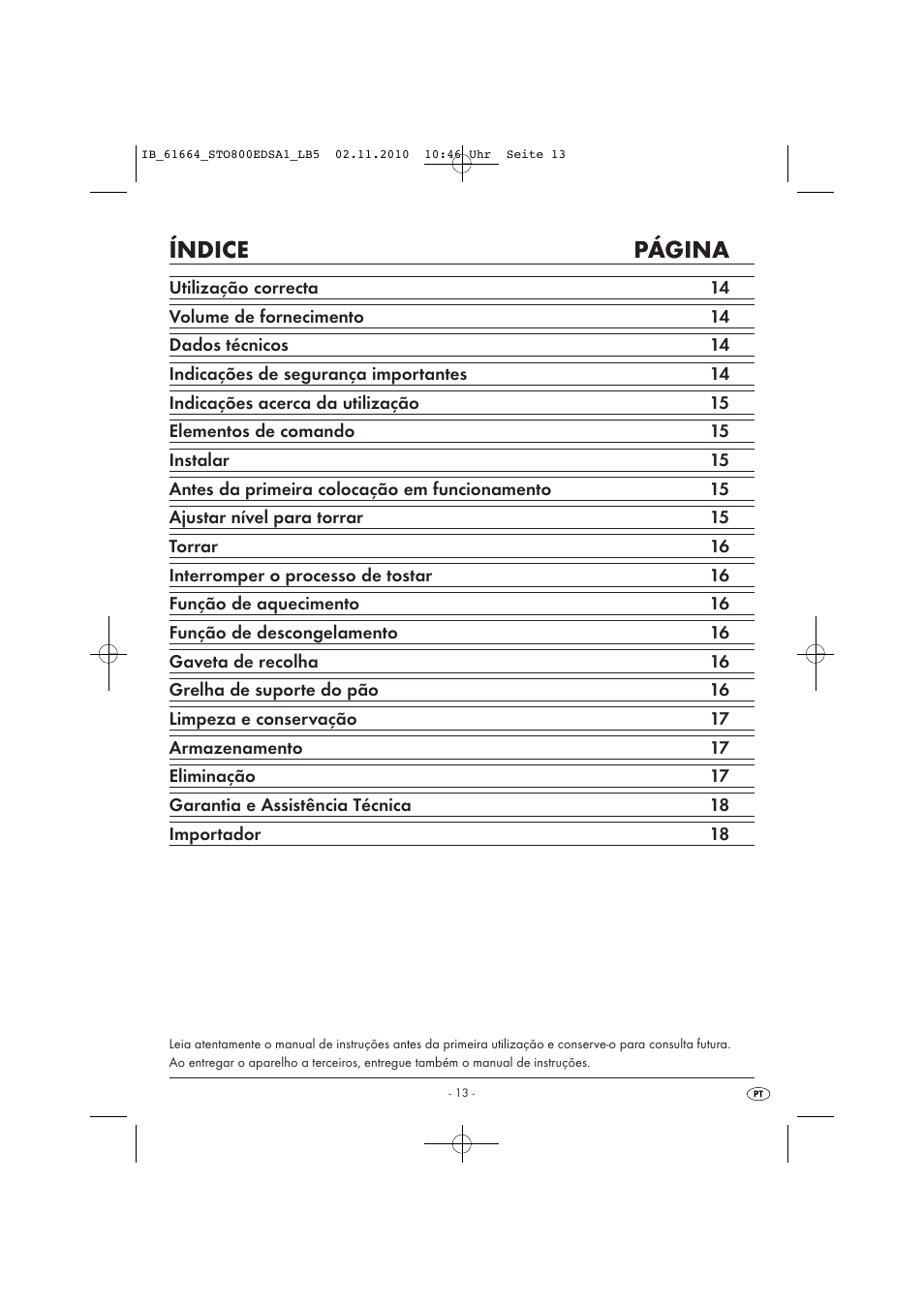 Índice página | Silvercrest STO 800 EDS A1 User Manual | Page 15 / 32