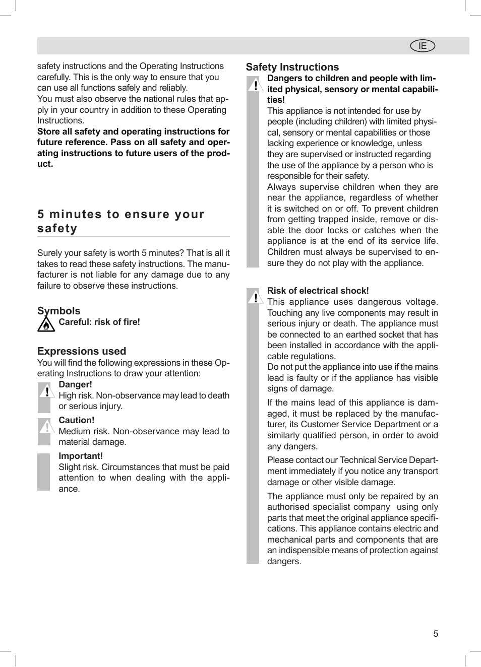 5 minutes to ensure your safety | Silvercrest DTL + 1026 User Manual | Page 5 / 18