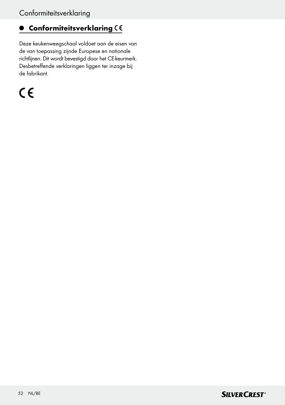 Conformiteitsverklaring | Silvercrest SKWD B1 User Manual | Page 52 / 61