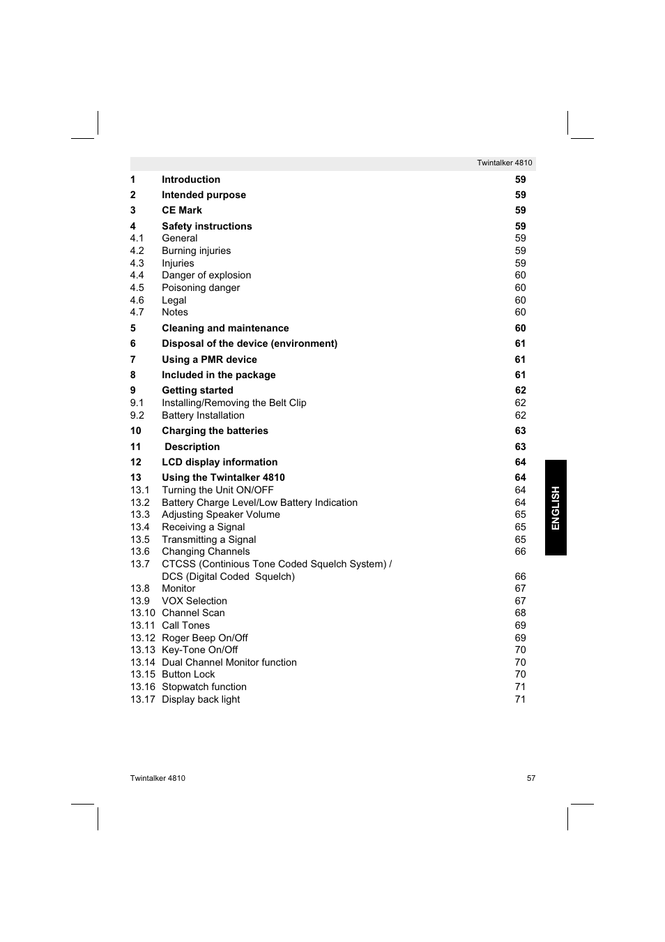 Silvercrest TWINTALKER 4810 User Manual | Page 57 / 96