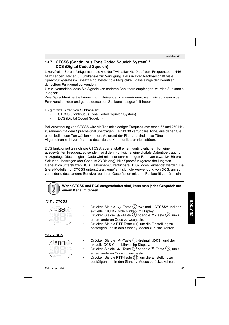 Silvercrest TWINTALKER 4810 User Manual | Page 85 / 96
