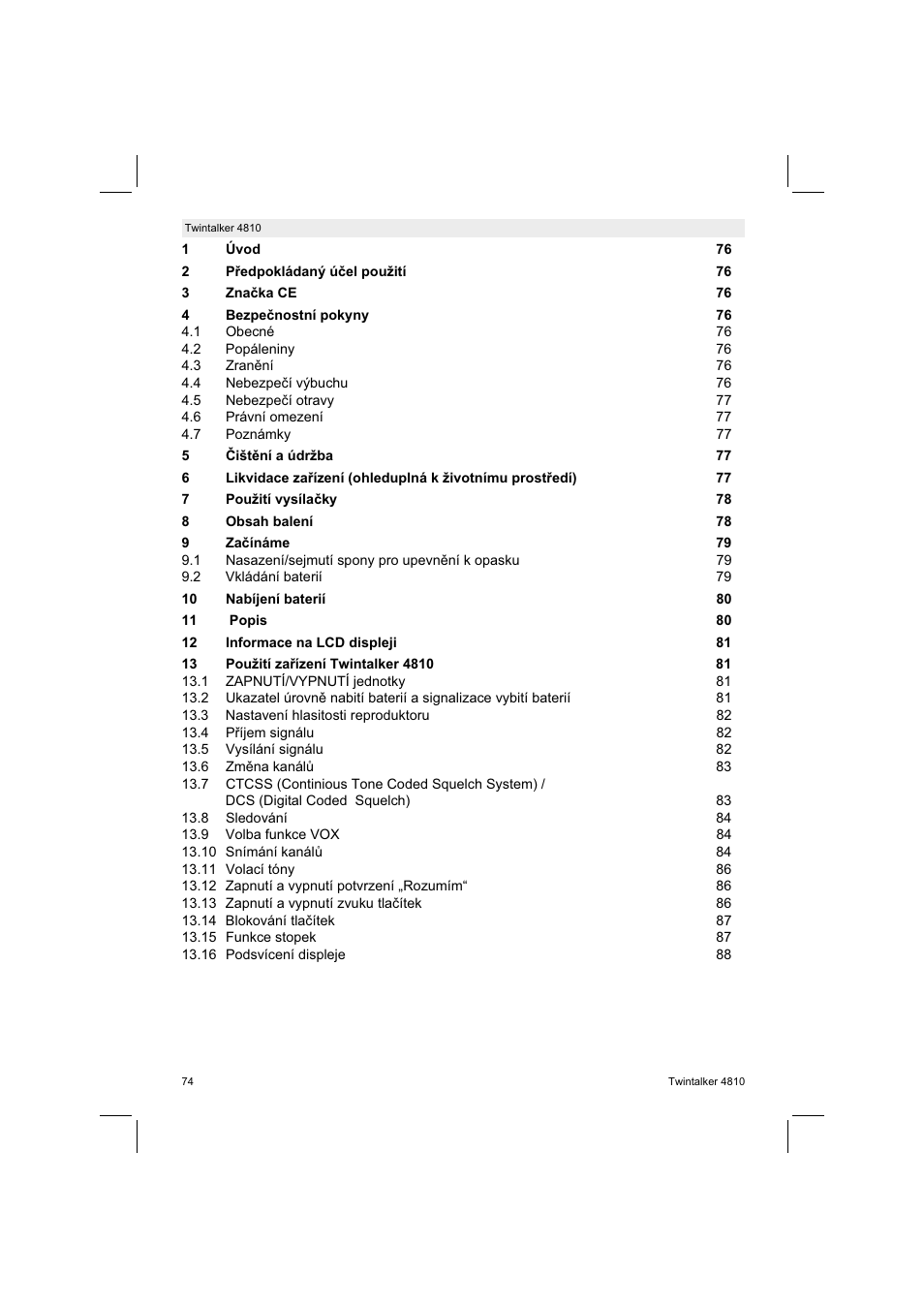 Silvercrest TWINTALKER 4810 User Manual | Page 74 / 148