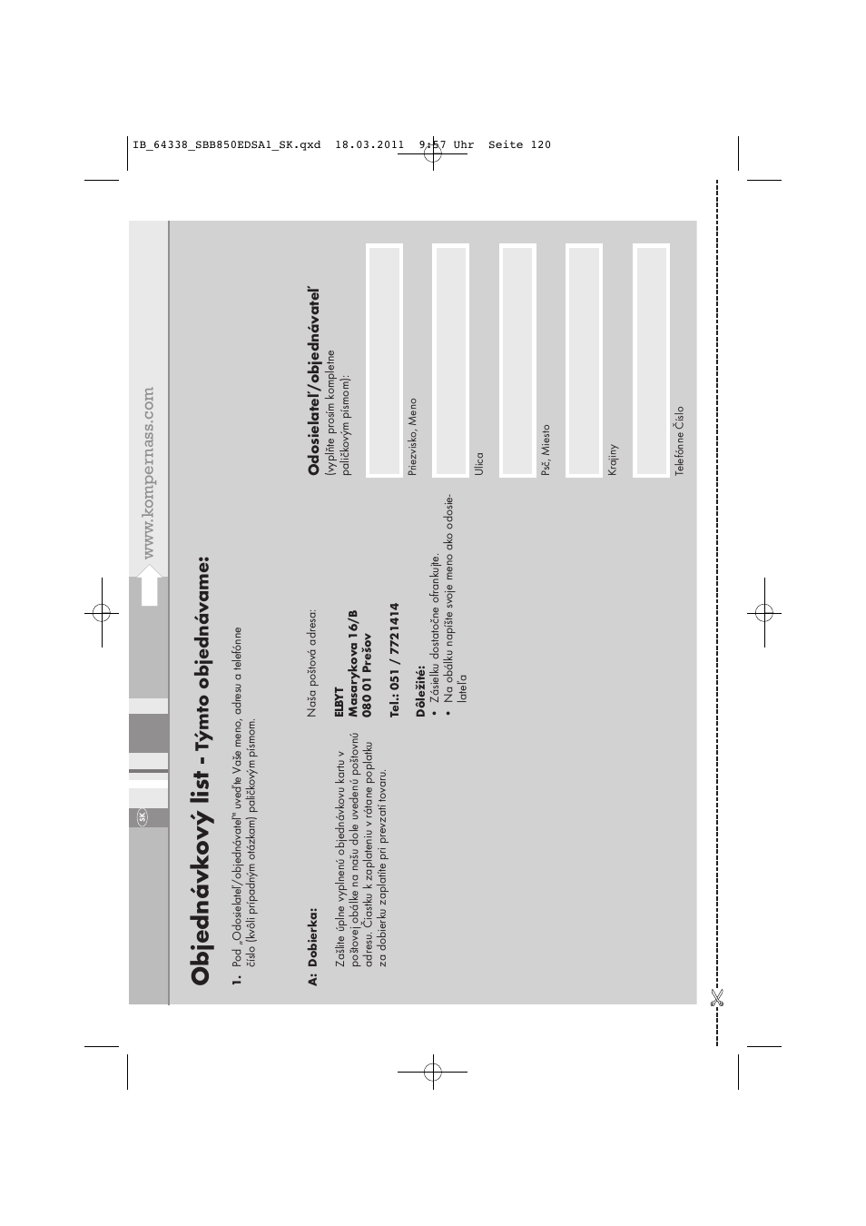 Ob jednávk o vý lis t, Týmt o ob jednáv ame | Silvercrest SBB 850 EDS A1 User Manual | Page 122 / 146