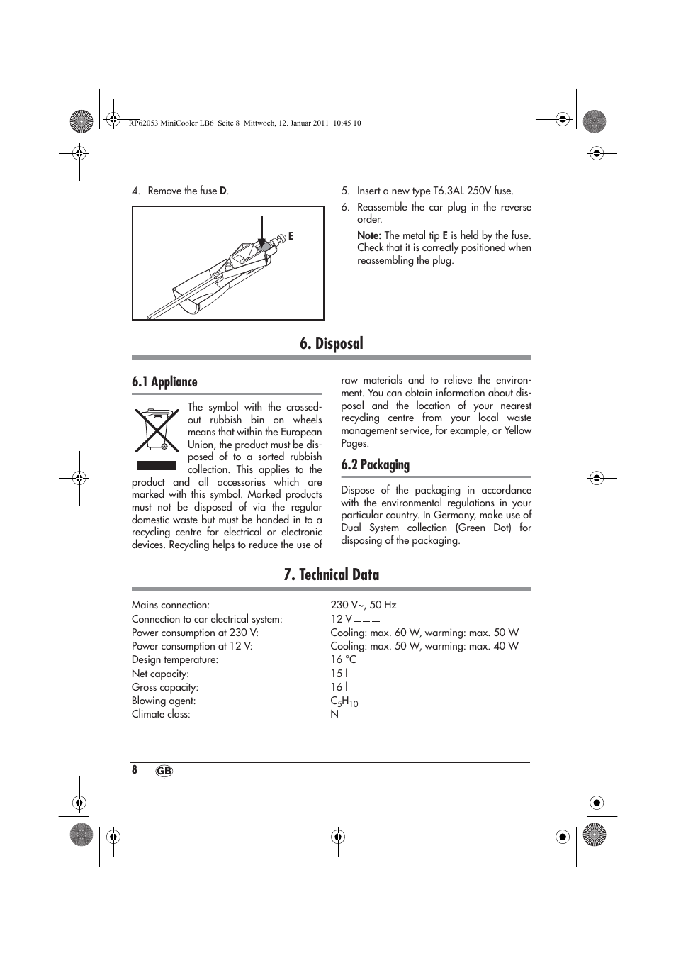 Disposal, Technical data, 1 appliance | 2 packaging | Silvercrest SMK 15 A1 User Manual | Page 10 / 14