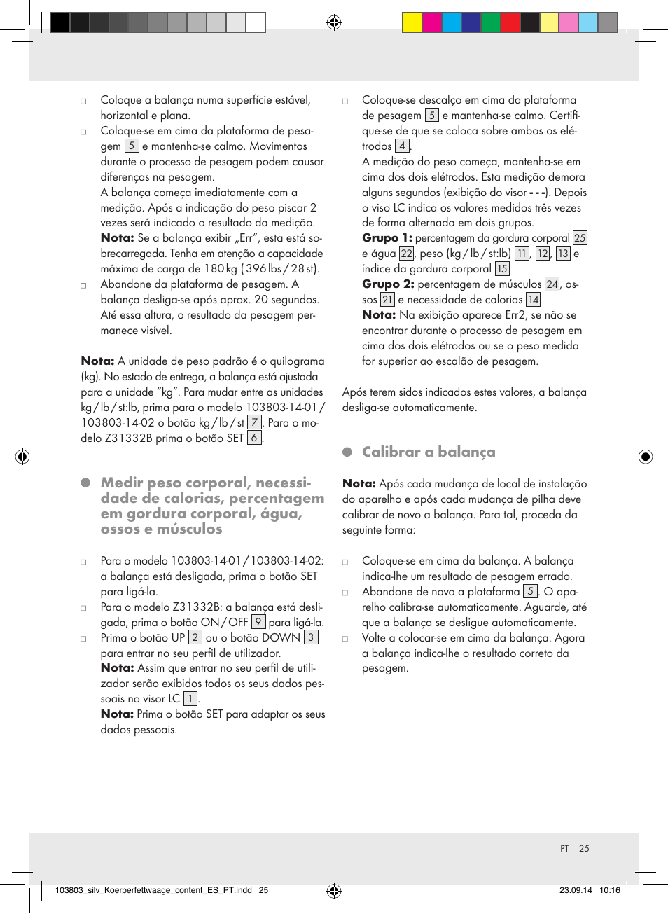 Calibrar a balança | Silvercrest 103803-14-01/103803-14-02 User Manual | Page 25 / 43