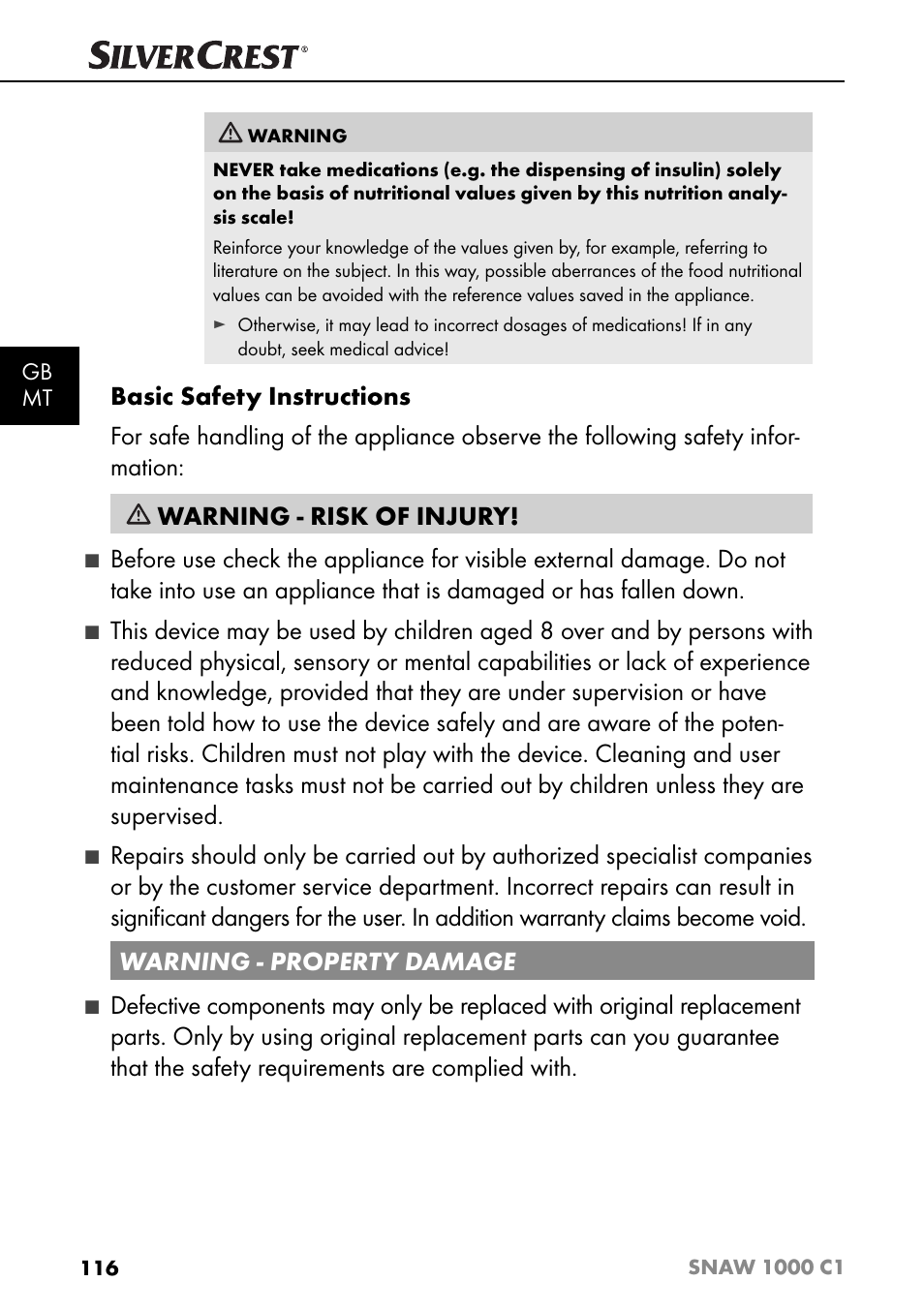 Silvercrest SNAW 1000 C1 User Manual | Page 119 / 183