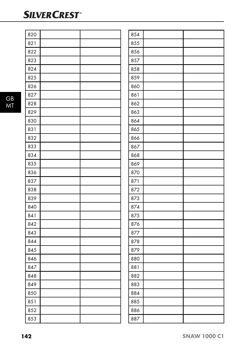 Gb mt | Silvercrest SNAW 1000 C1 User Manual | Page 145 / 183