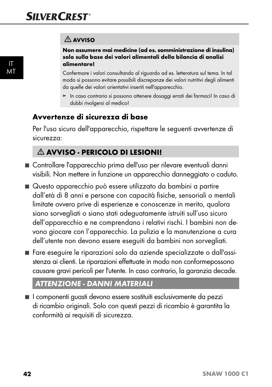 Silvercrest SNAW 1000 C1 User Manual | Page 45 / 183