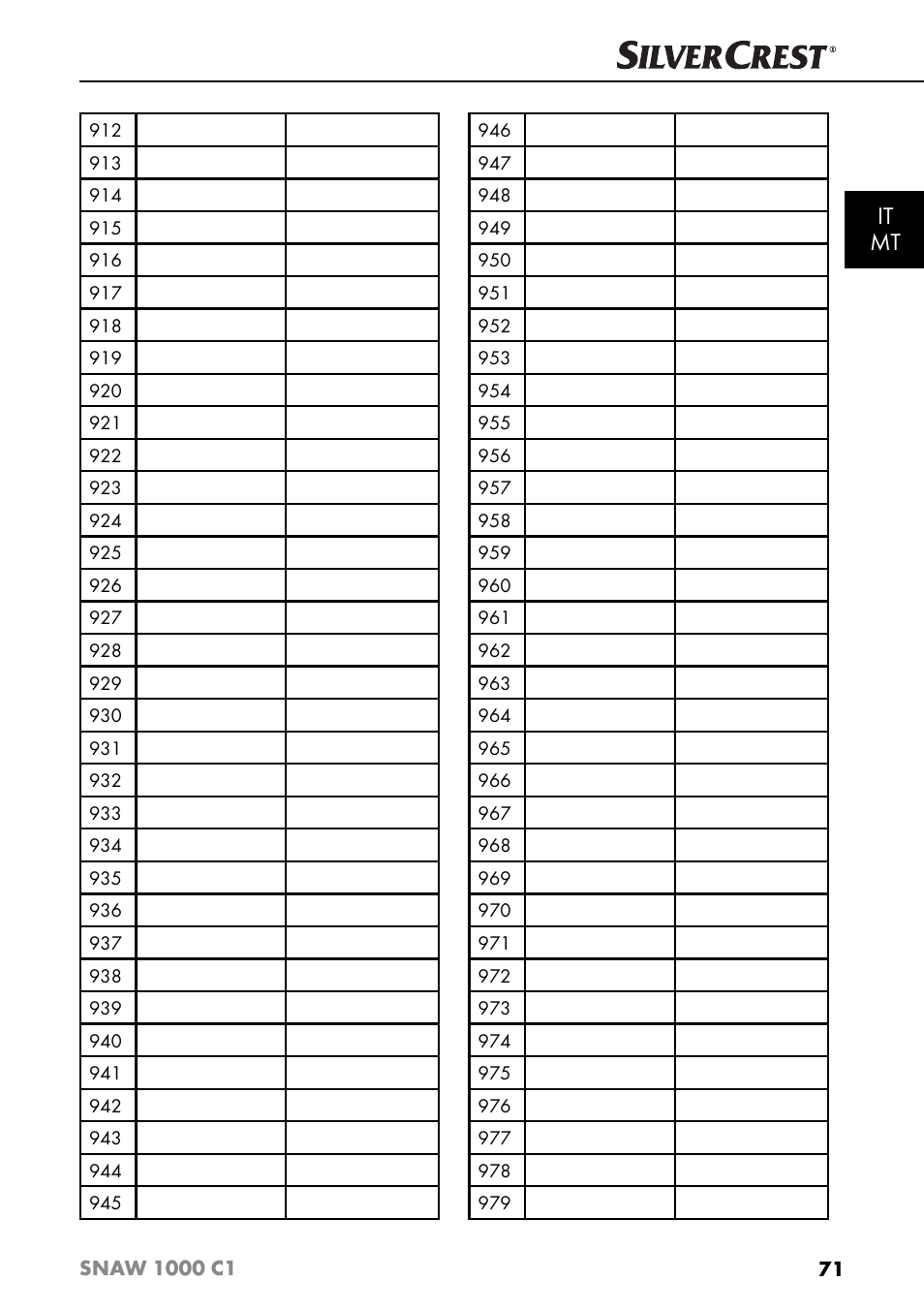 It mt | Silvercrest SNAW 1000 C1 User Manual | Page 74 / 183