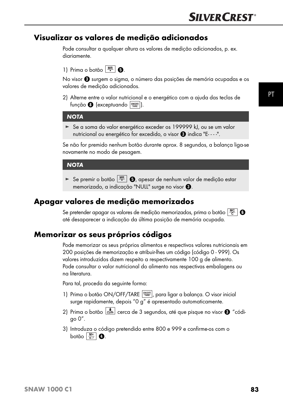 Visualizar os valores de medição adicionados | Silvercrest SNAW 1000 C1 User Manual | Page 86 / 183