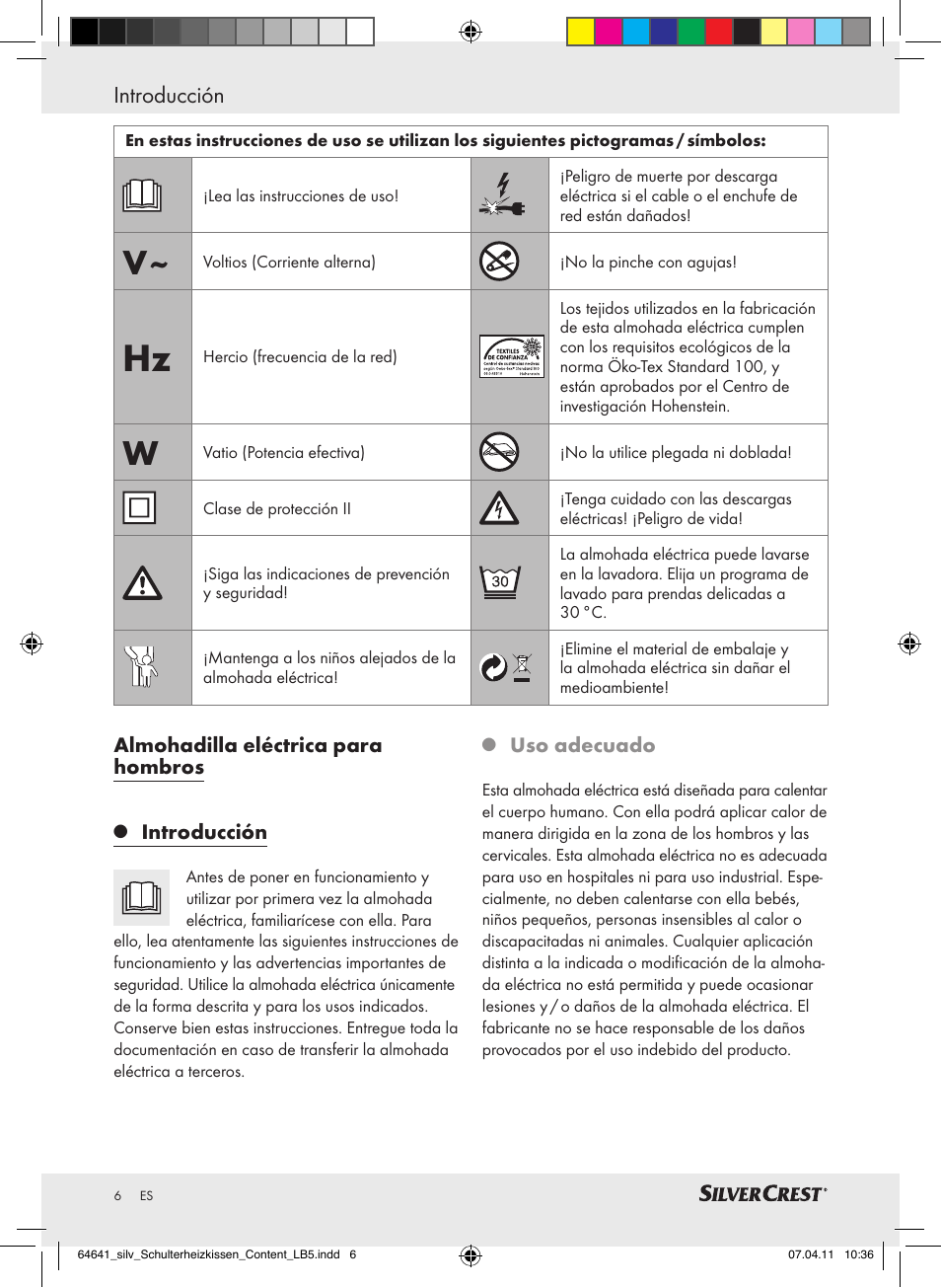 Introducción | Silvercrest Neck & Shoulder Heating Pad User Manual | Page 2 / 40
