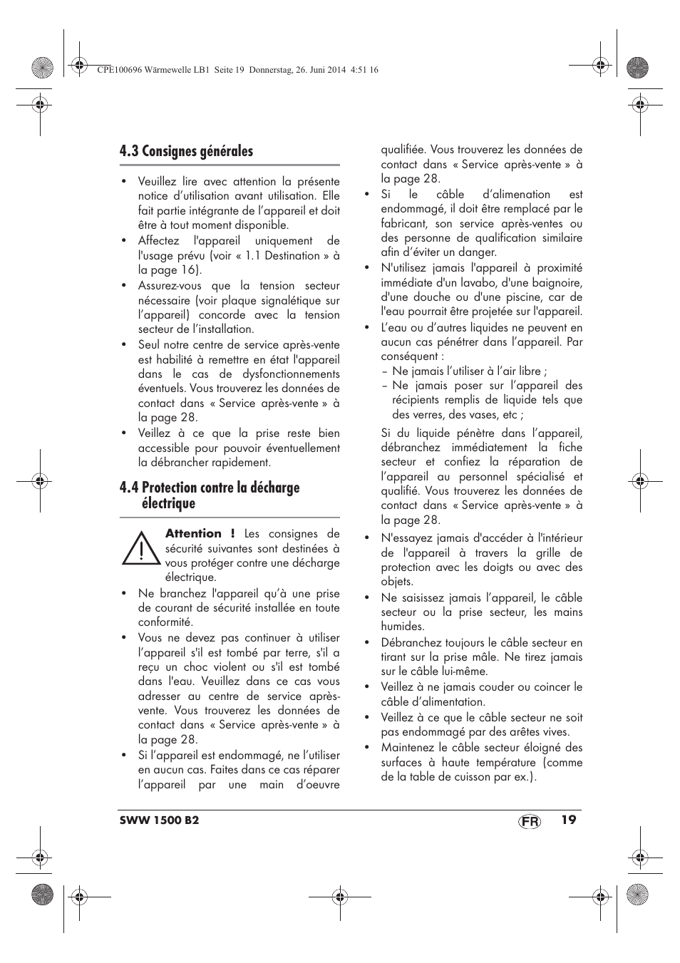 3 consignes générales, 4 protection contre la décharge électrique | Silvercrest SWW 1500 B2 User Manual | Page 21 / 58