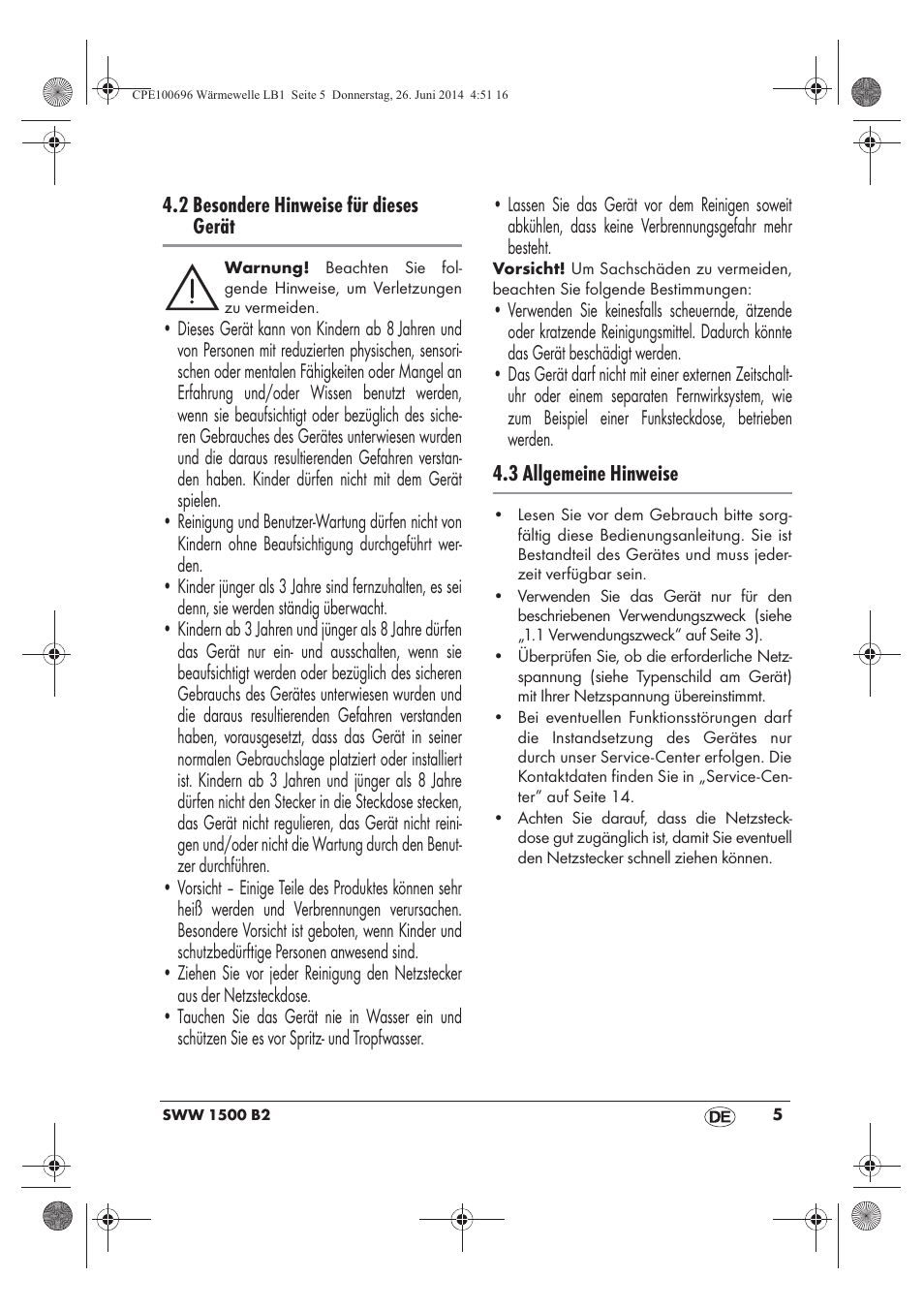 Silvercrest SWW 1500 B2 User Manual | Page 7 / 58