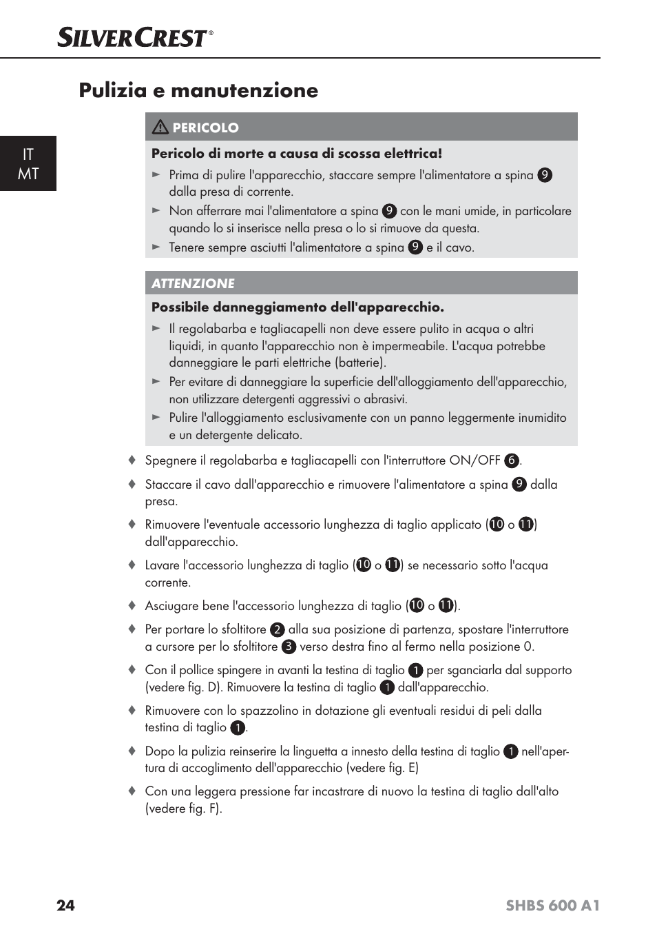 Pulizia e manutenzione, It mt | Silvercrest SHBS 600 A1 User Manual | Page 27 / 74