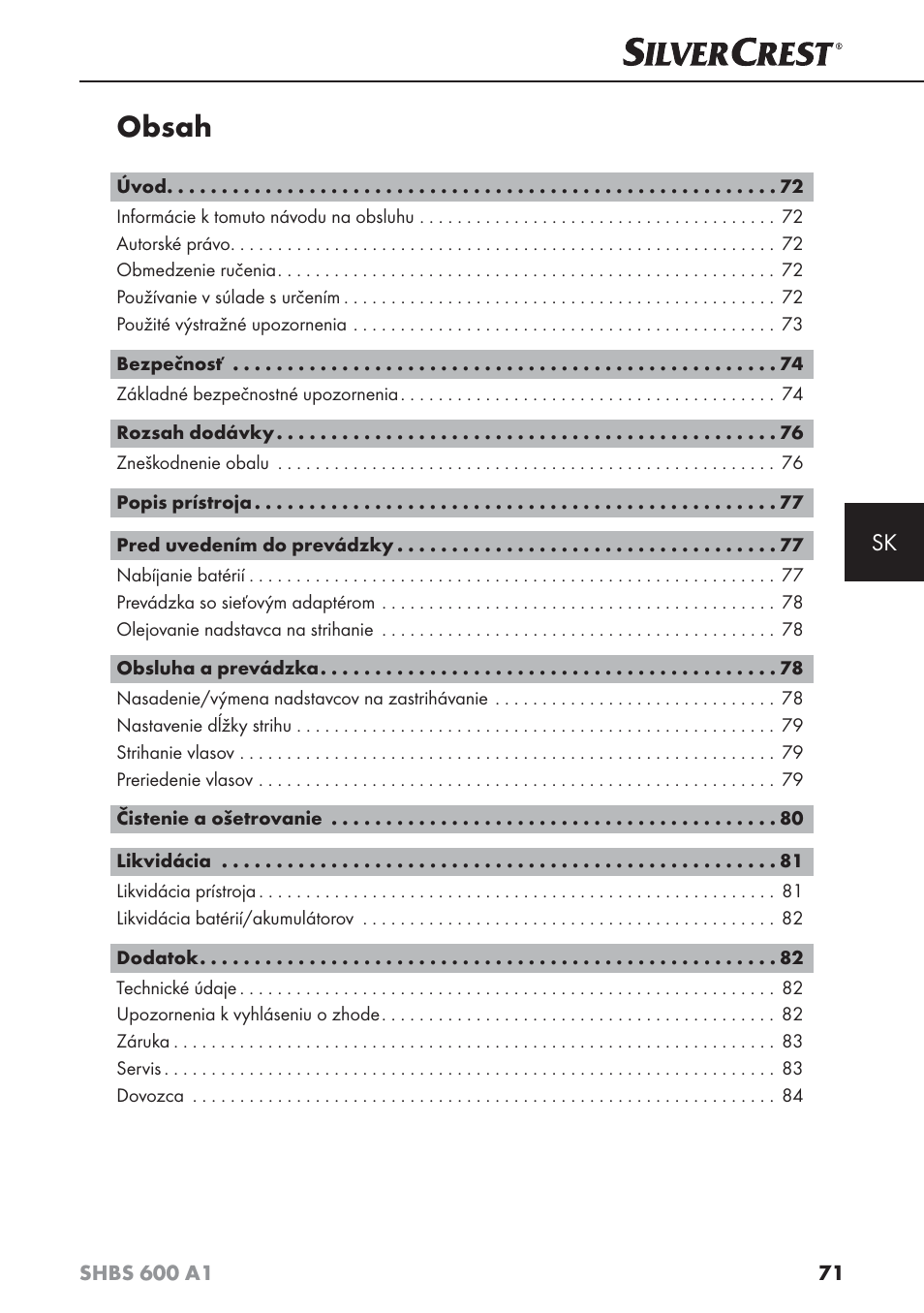 Silvercrest SHBS 600 A1 User Manual | Page 74 / 102