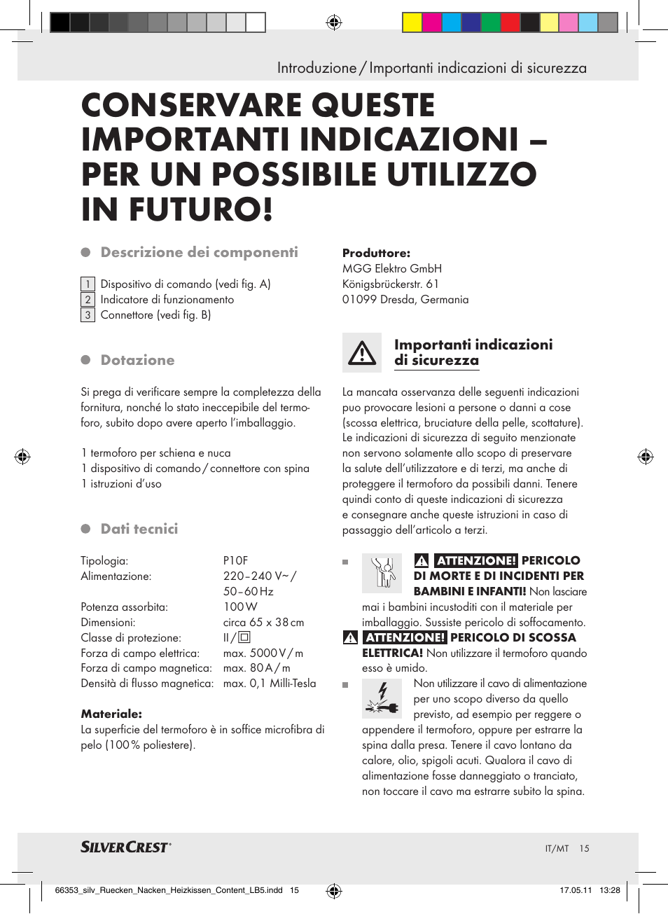 Silvercrest Back & Neck Heat Pad User Manual | Page 11 / 40