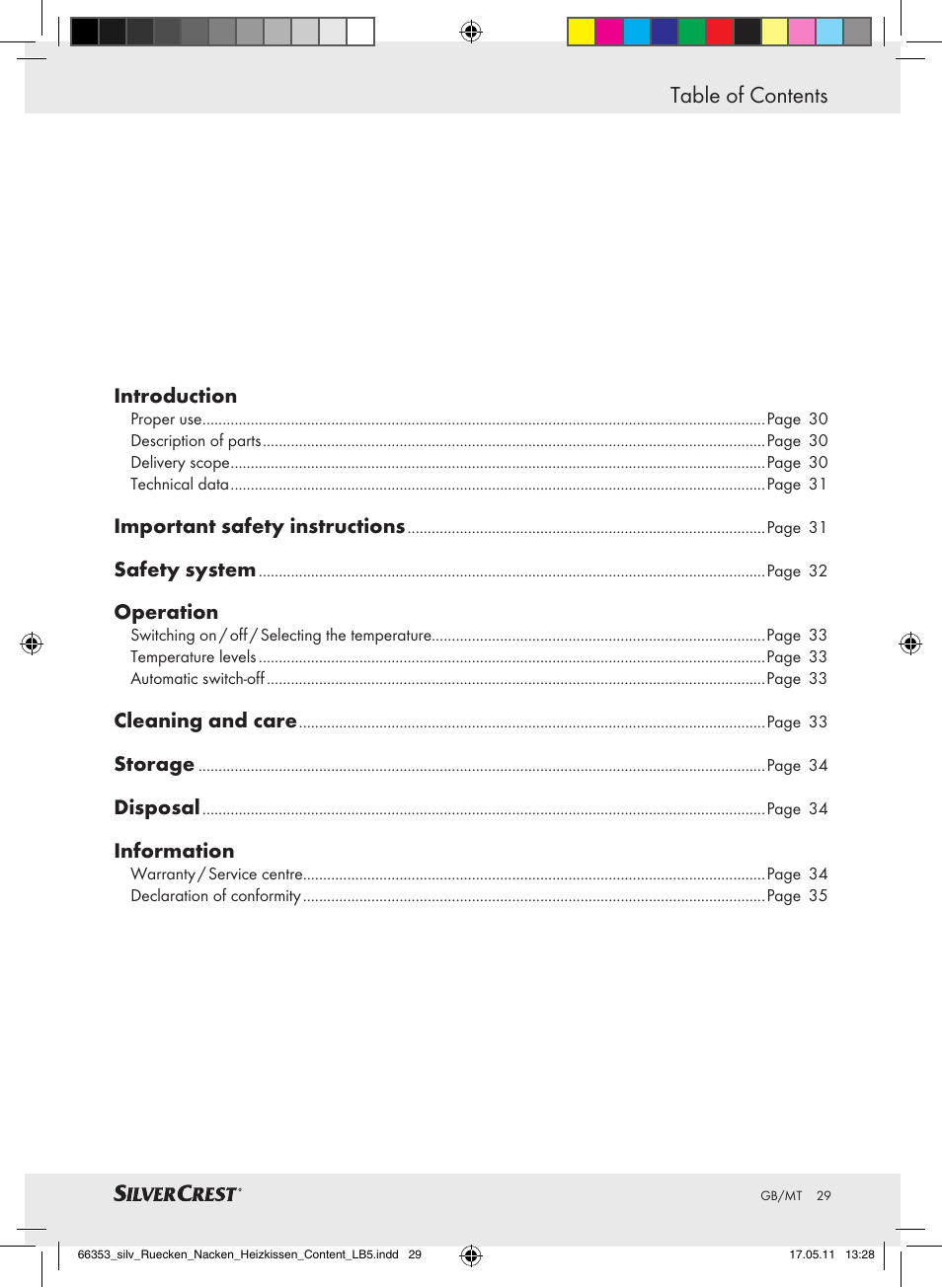 Silvercrest Back & Neck Heat Pad User Manual | Page 25 / 40